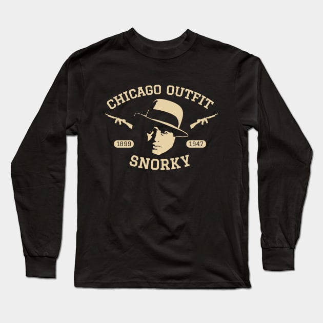 Al Capone 'Snorky' Portrait Logo - Chicago Outfit Long Sleeve T-Shirt by Boogosh